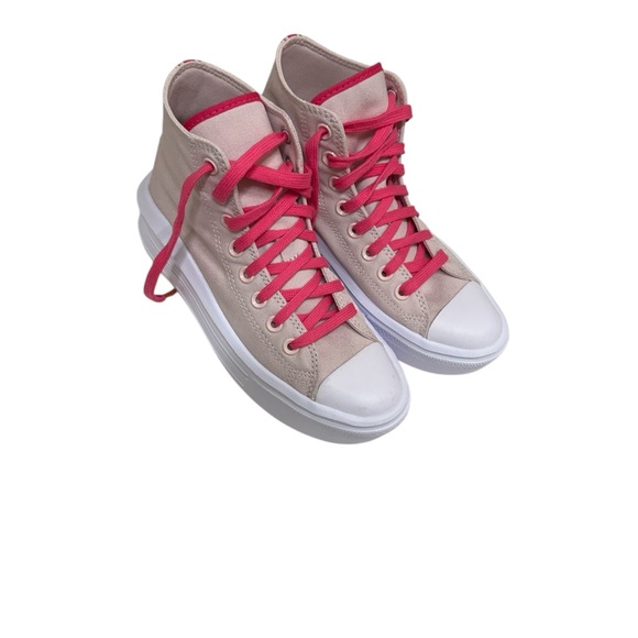 Converse Pink and White High-Top Sneakers - Picture 1 of 8